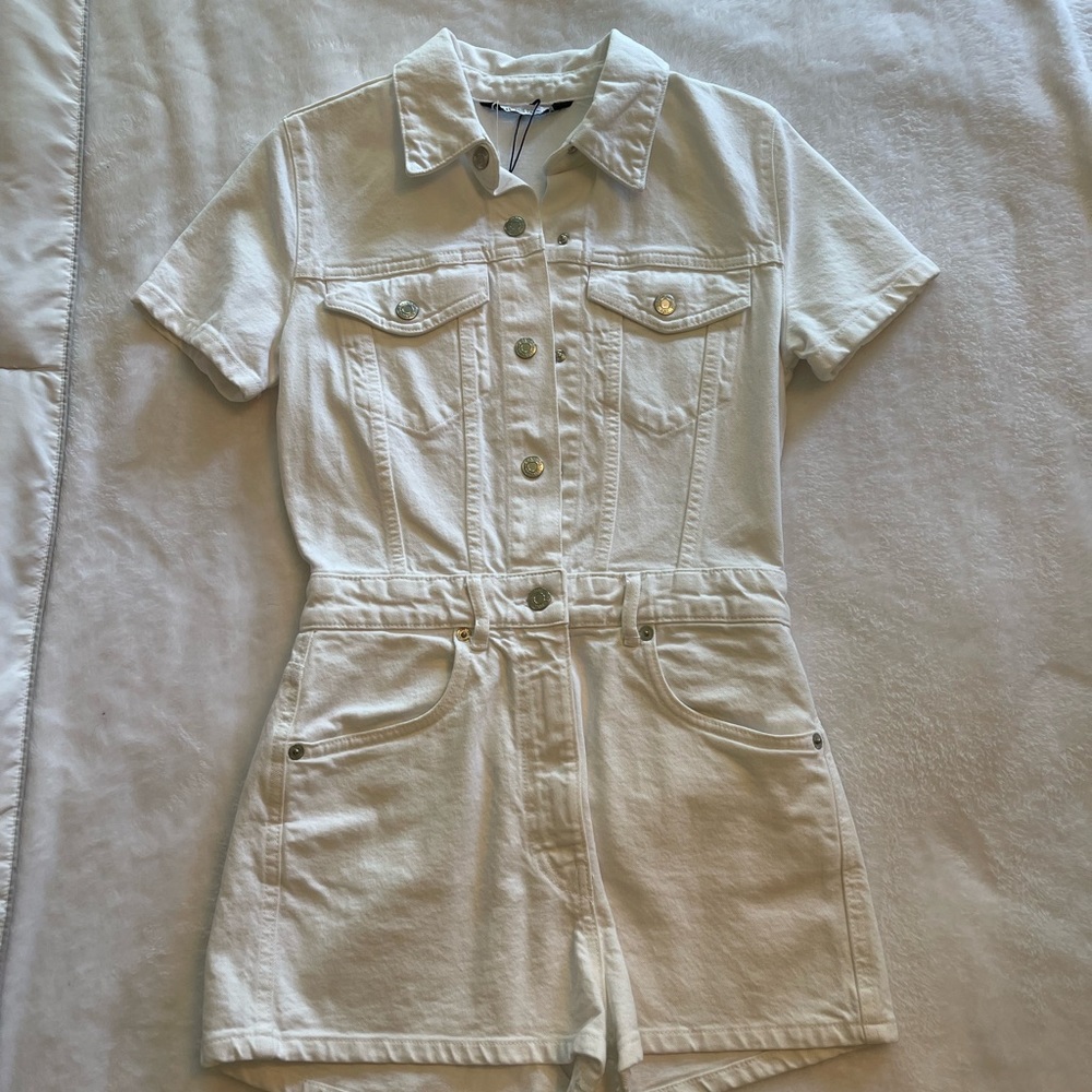 White denim Zara romper